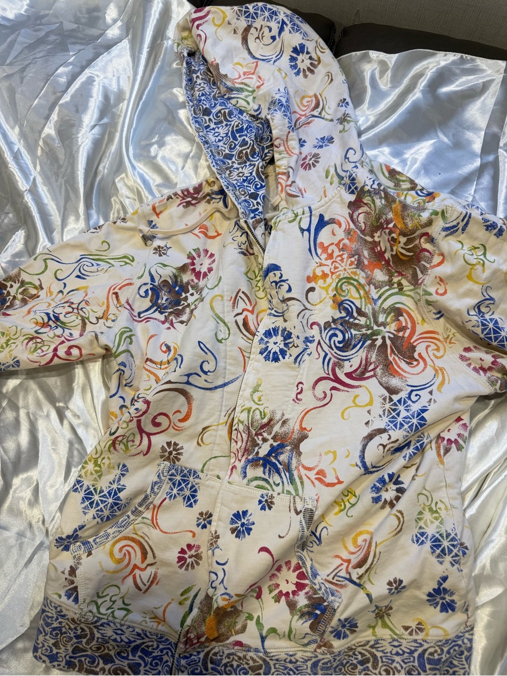 Women's Multi-Color Patterned Hooded Jacket